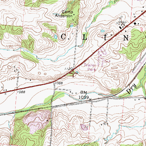 Topographic Map of Mud Hill School (historical), OH