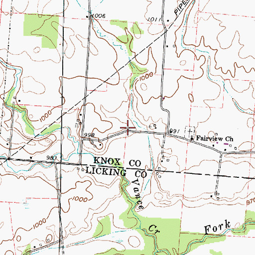 Topographic Map of Vance School (historical), OH