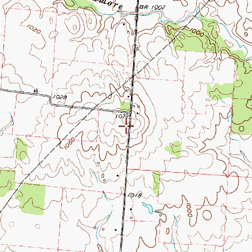 Topographic Map of Pine Hill School (historical), OH
