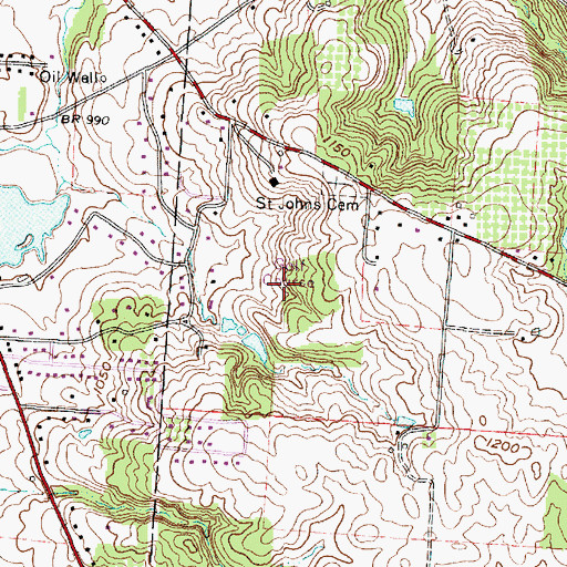 Topographic Map of Mount Vernon Country Club, OH