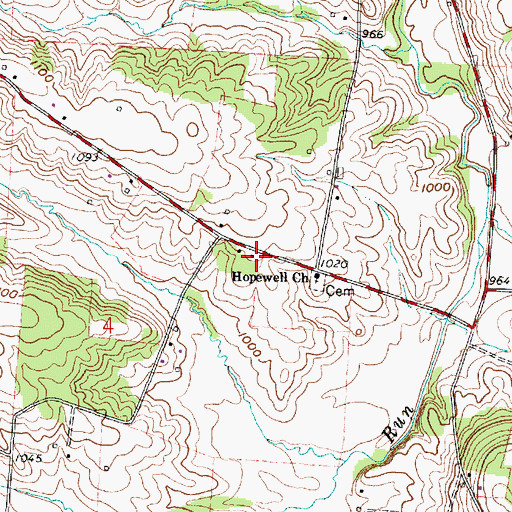 Topographic Map of Hopewell School (historical), OH
