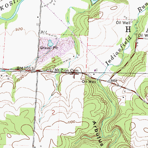 Topographic Map of Mount Zion School (historical), OH