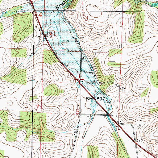 Topographic Map of Brush Run School (historical), OH