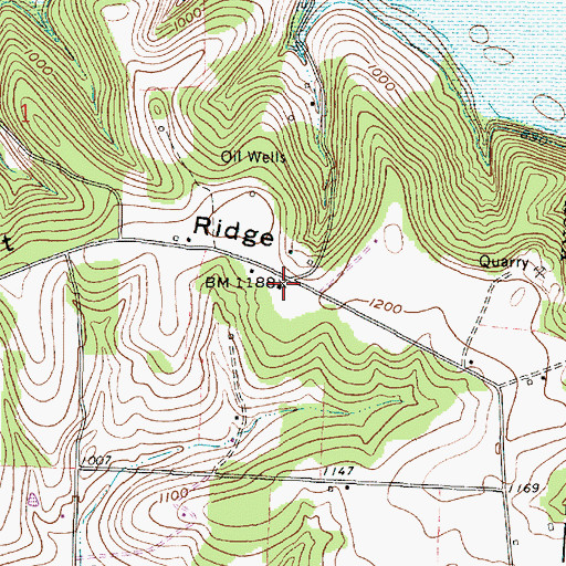 Topographic Map of Rabbit Ridge School (historical), OH