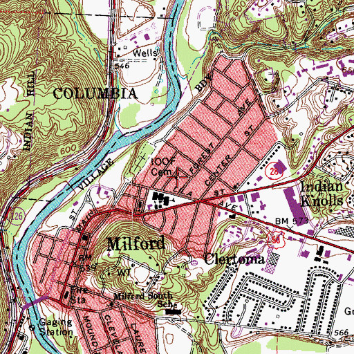 Topographic Map of Miami Baptist Church, OH