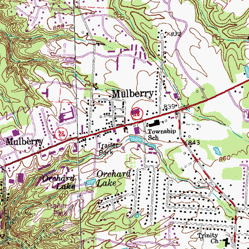 Topographic Map of Calvary Baptist Church, OH