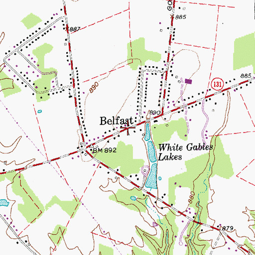 Topographic Map of Belfast United Methodist Church, OH