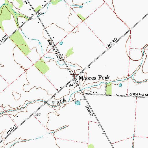Topographic Map of Moores Fork Baptist Church, OH