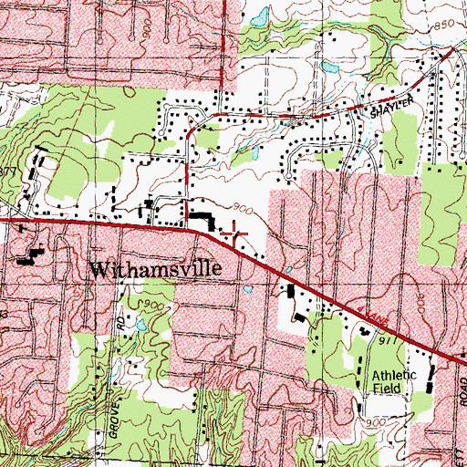 Topographic Map of Withamsville Church of Christ, OH