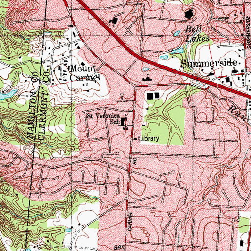 Topographic Map of Saint Veronica Catholic Church, OH