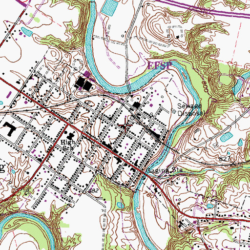 Topographic Map of Williamsburg United Methodist Church, OH