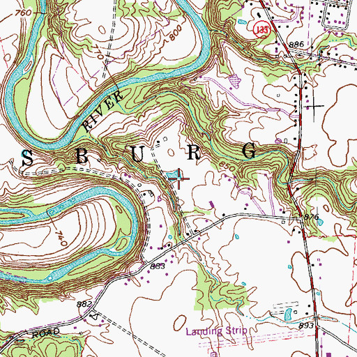 Topographic Map of Williamsburg Presbyterian Church, OH