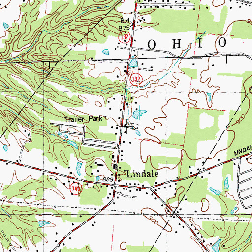 Topographic Map of Lindale Baptist Church, OH