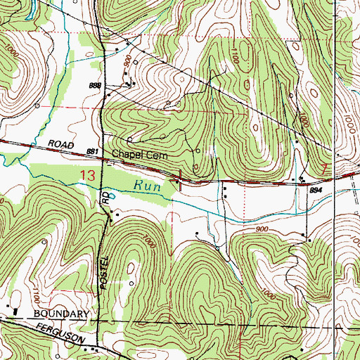 Topographic Map of Weaver School (historical), OH