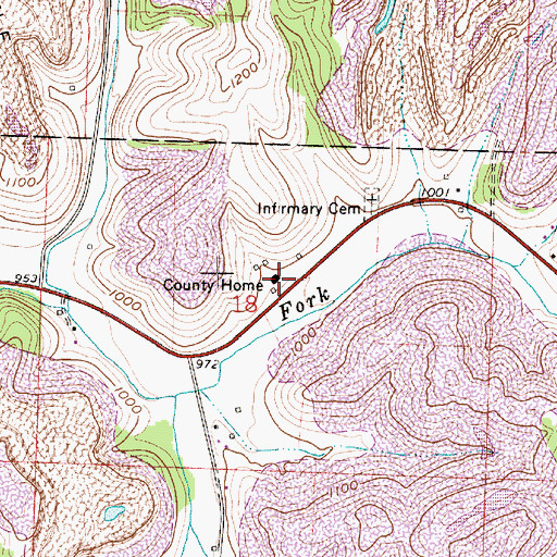 Topographic Map of Harrison County Home, OH