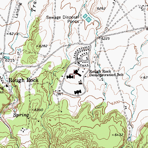 Topographic Map of Rough Rock Community School, AZ