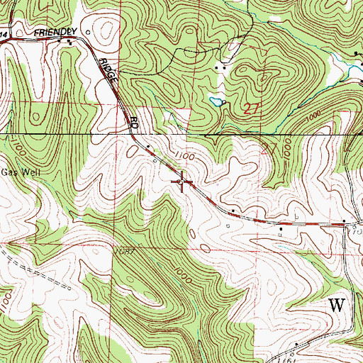 Topographic Map of Friendly Ridge School (historical), OH