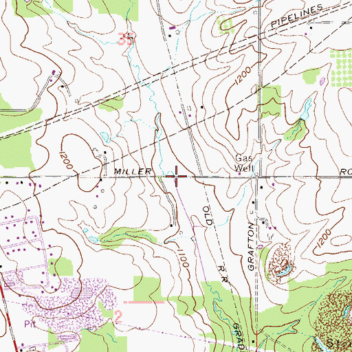 Topographic Map of Miller Road Bridge, OH