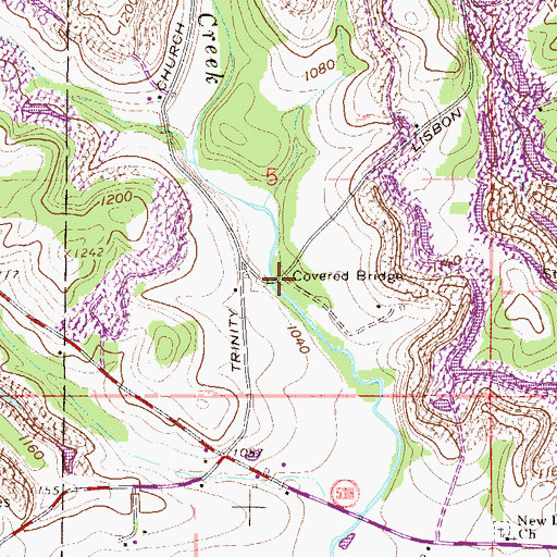 Topographic Map of McKaigs Mill Bridge, OH