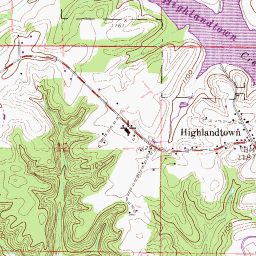 Topographic Map of Highlandtown Elementary School, OH