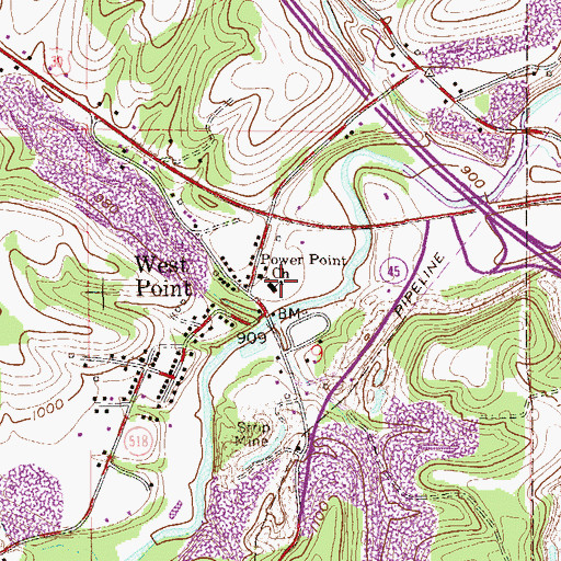 Topographic Map of West Point Elementary School, OH