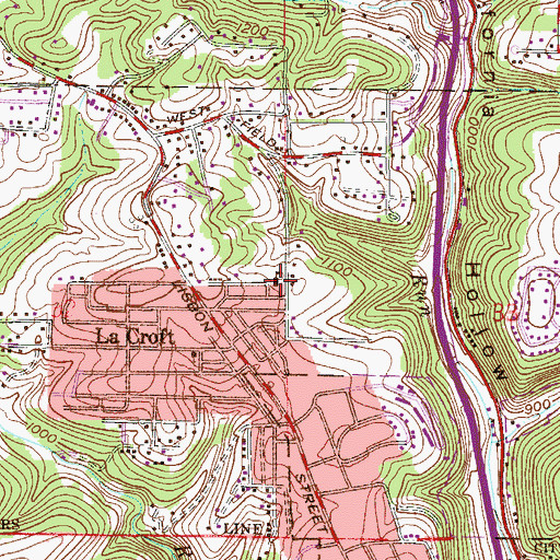 Topographic Map of La Croft Elementary School, OH