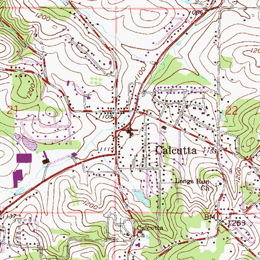 Topographic Map of Calcutta Elementary School, OH