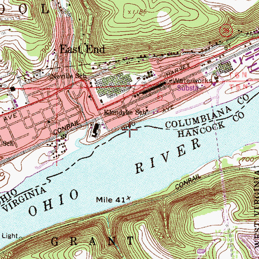 Topographic Map of Line Island (historical), OH