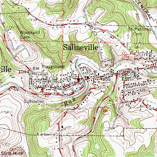 Topographic Map of Southern Middle School, OH