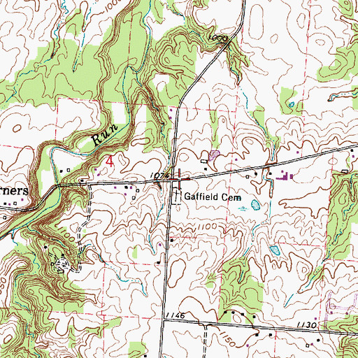 Topographic Map of Gaffield Meeting House (historical), OH