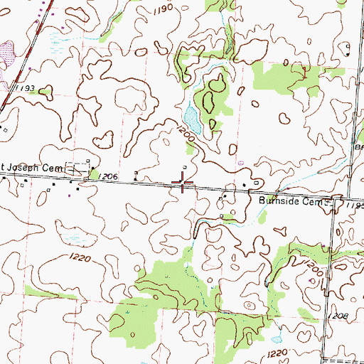 Topographic Map of Saint Josephs Church (historical), OH