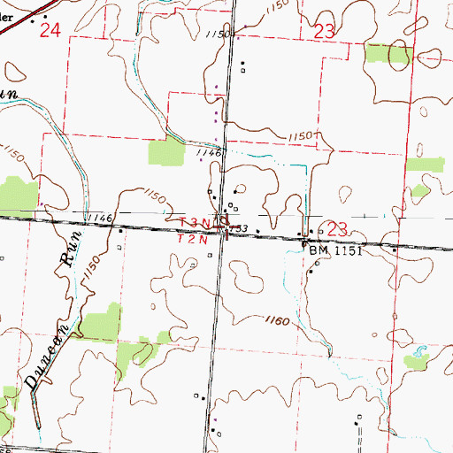 Topographic Map of Green Chapel (historical), OH