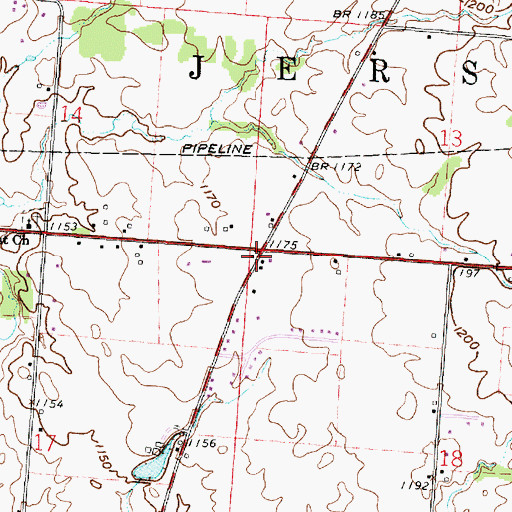 Topographic Map of Brown School (historical), OH