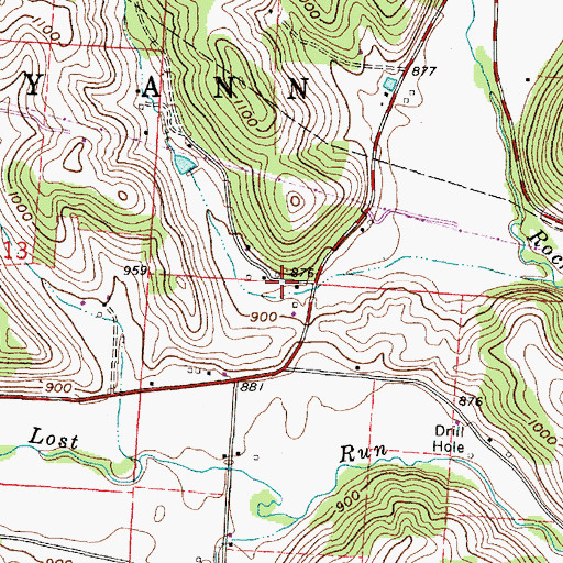 Topographic Map of Wild Cherry School (historical), OH