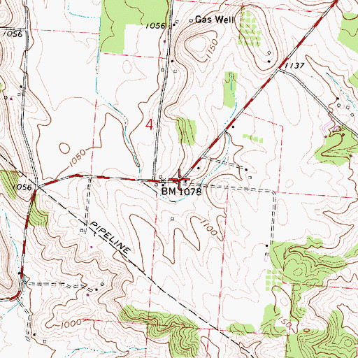 Topographic Map of Redbrush School (historical), OH