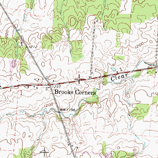 Topographic Map of Pleasantville School (historical), OH