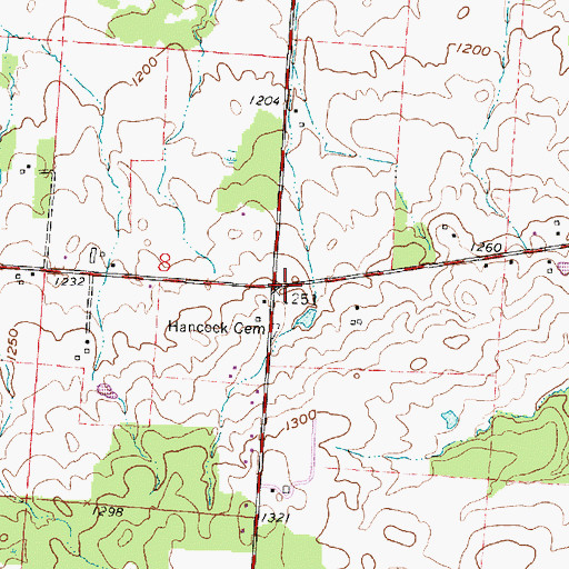 Topographic Map of Hancock School (historical), OH