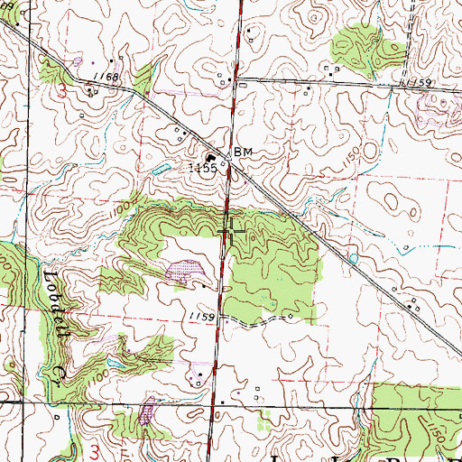 Topographic Map of Curtis School (historical), OH