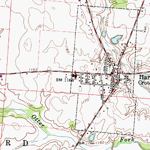 Topographic Map of Northridge Hartford Elementary School, OH