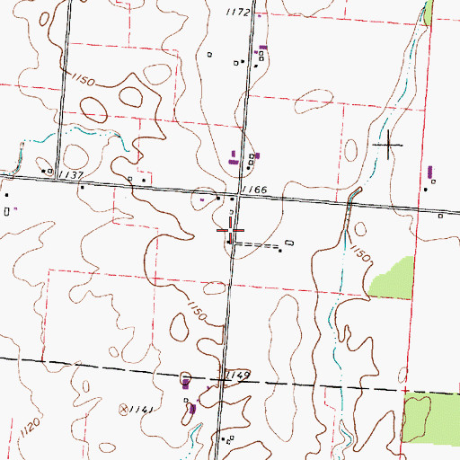 Topographic Map of Wesley Chapel (historical), OH