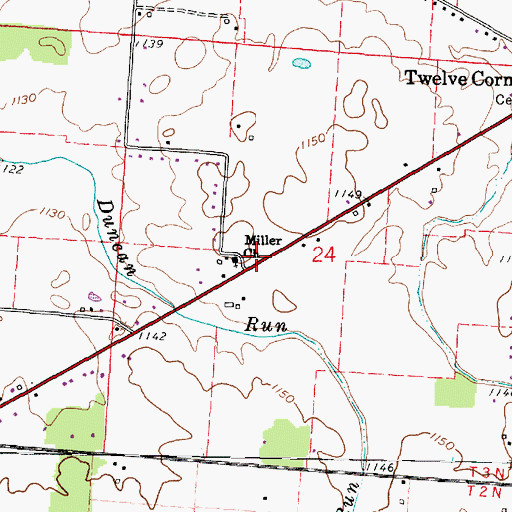 Topographic Map of Miller School (historical), OH