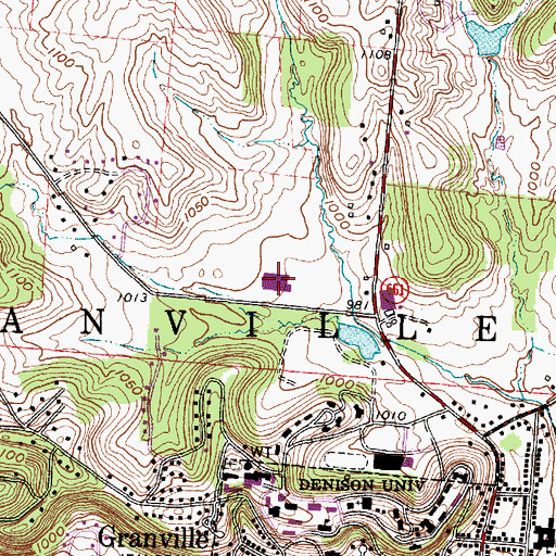 Topographic Map of Granville High School, OH
