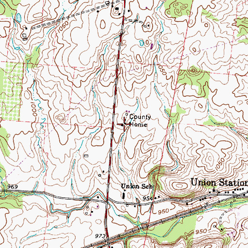 Topographic Map of Licking County Home, OH