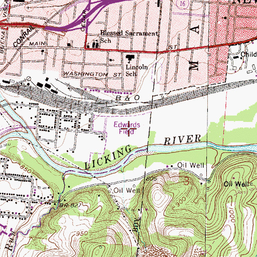 Topographic Map of Edwards Field, OH