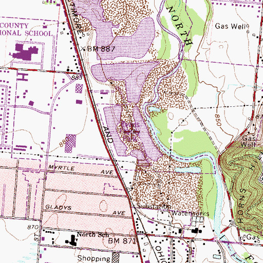 Topographic Map of Evans Family Park, OH