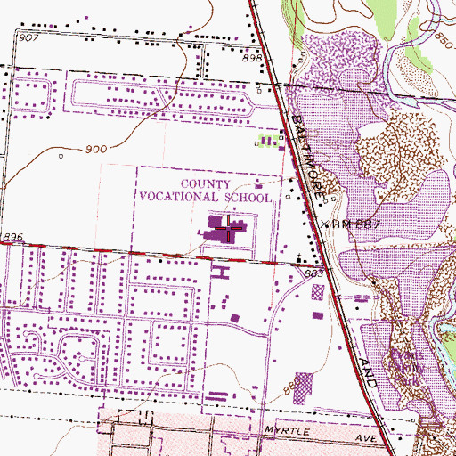Topographic Map of Licking County Joint Vocational School, OH
