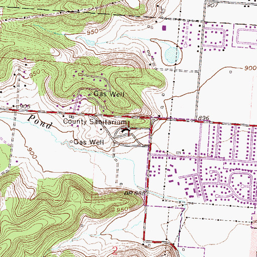 Topographic Map of Licking County Sanitarium, OH