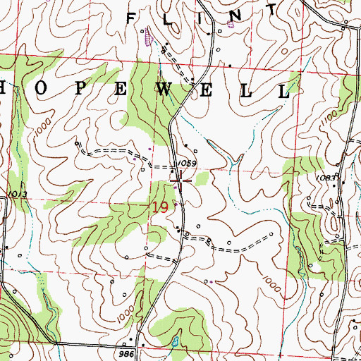 Topographic Map of Humphrey School (historical), OH