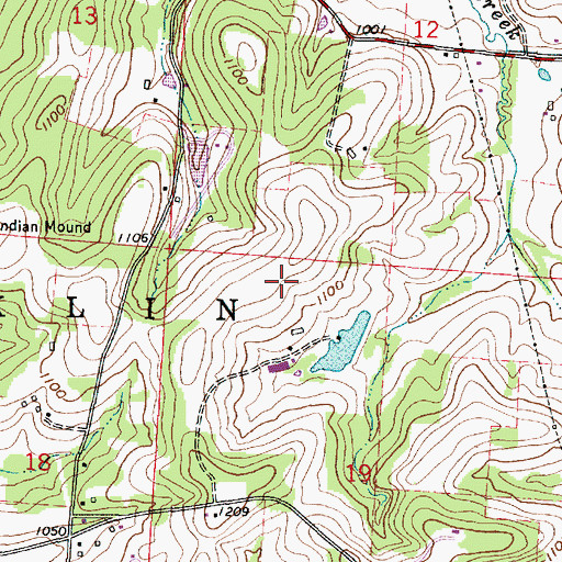 Topographic Map of Pleasant Ridge Farm (historical), OH