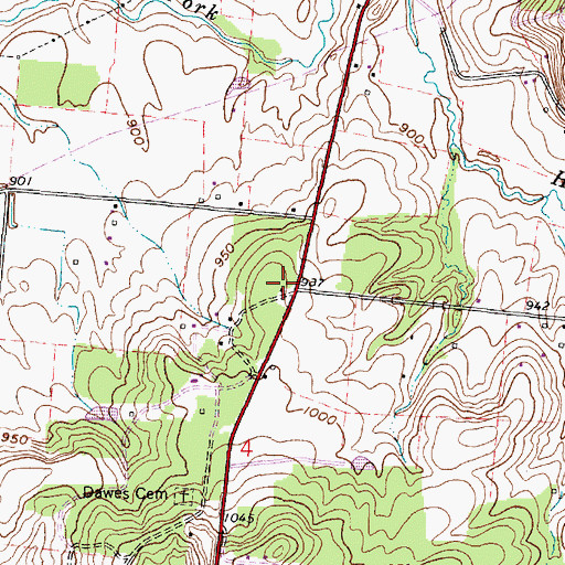 Topographic Map of Broomback School (historical), OH